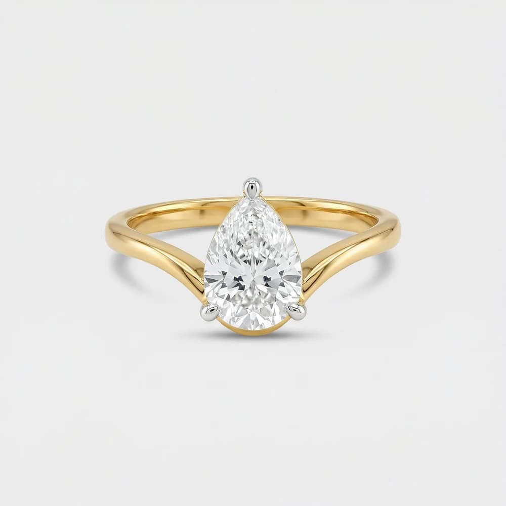 Classic Pear Solitaire Lab Grown Diamond Ring - Image 1 Classic Pear Solitaire Lab Grown Diamond Ring, view 1 of 3