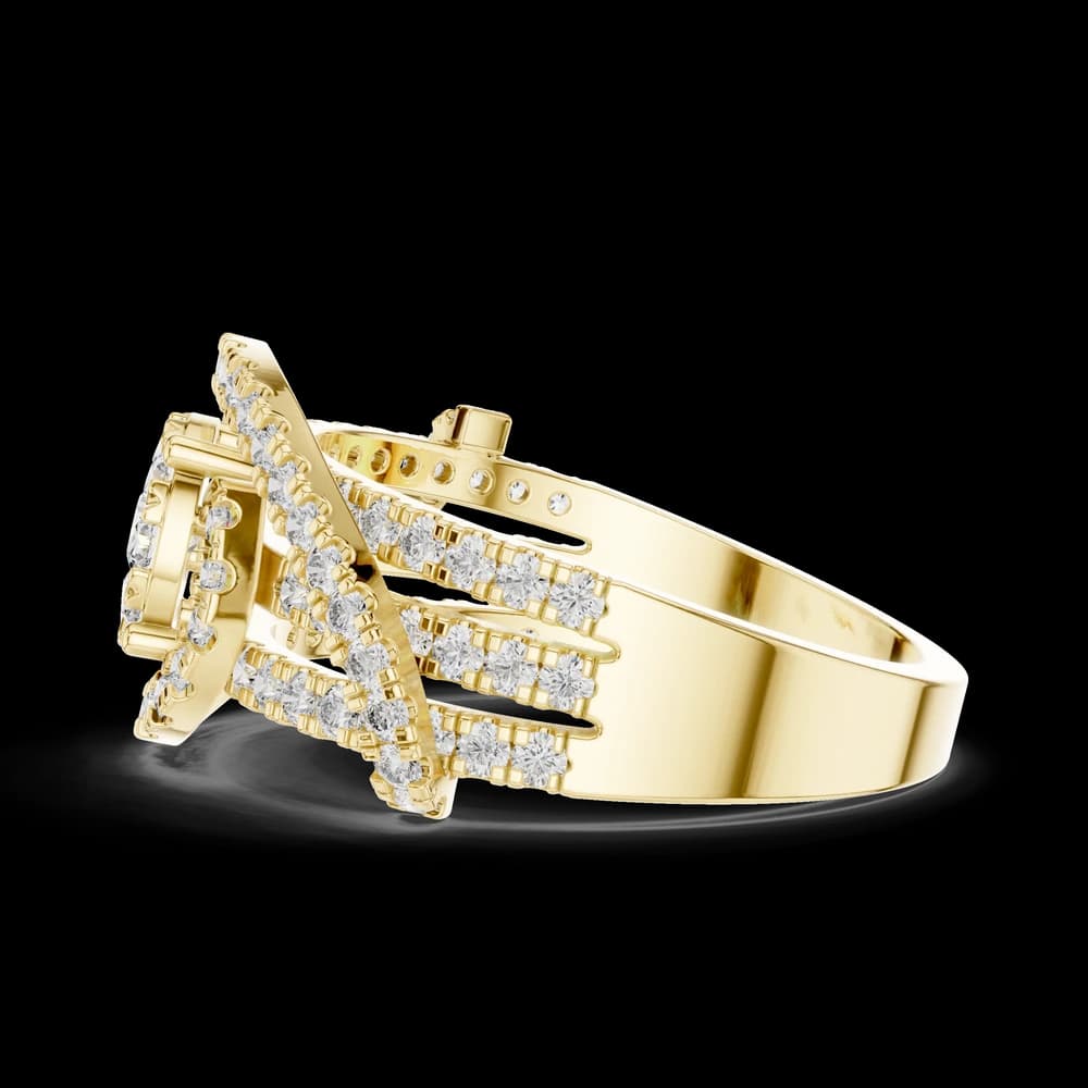 Swirl Band Central Cluster Lab Grown Diamond Ring - Image 5 Swirl Band Central Cluster Lab Grown Diamond Ring, view 5 of 5