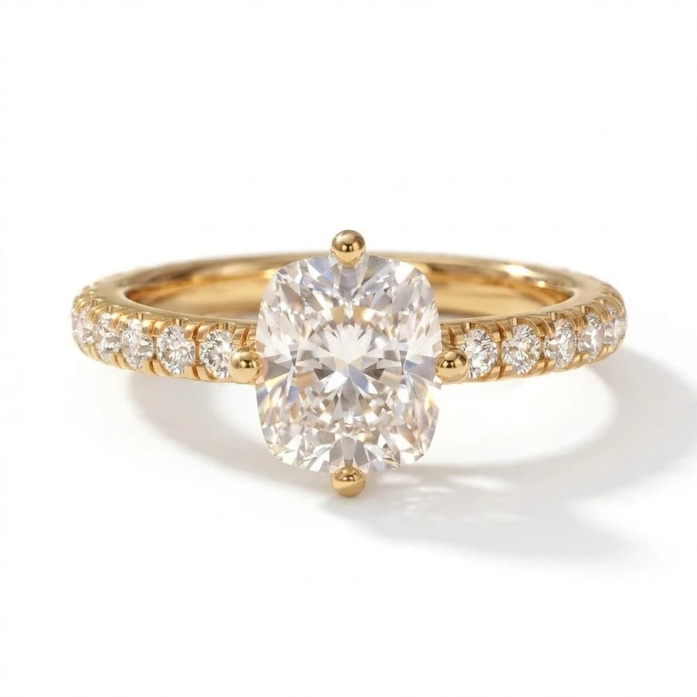 The Sovereign Crest Elongated Cushion Solitaire Ring - Image 1 The Sovereign Crest Elongated Cushion Solitaire Ring, view 1 of 5