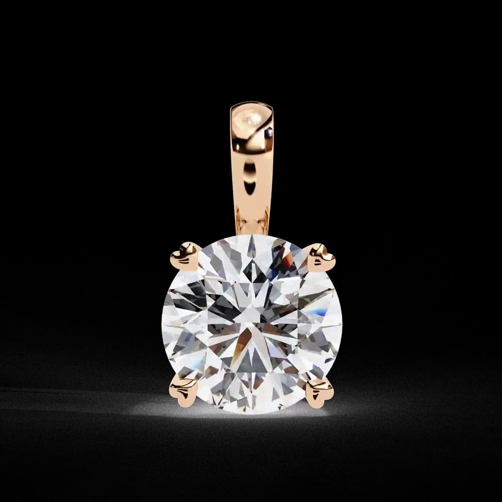 Luxury Round Lab Grown Diamond Pendant - Image 1 Luxury Round Lab Grown Diamond Pendant, view 1 of 16