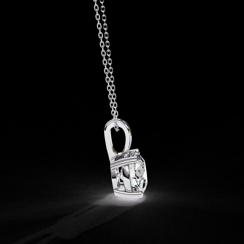 Luxury Round Lab Grown Diamond Pendant - Image 12 Luxury Round Lab Grown Diamond Pendant, view 12 of 16