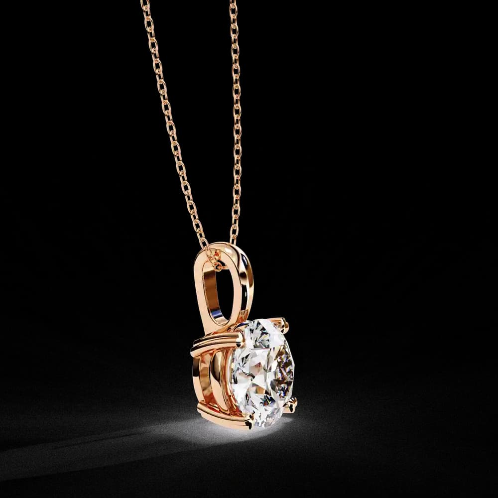 Luxury Round Lab Grown Diamond Pendant - Image 3 Luxury Round Lab Grown Diamond Pendant, view 3 of 16