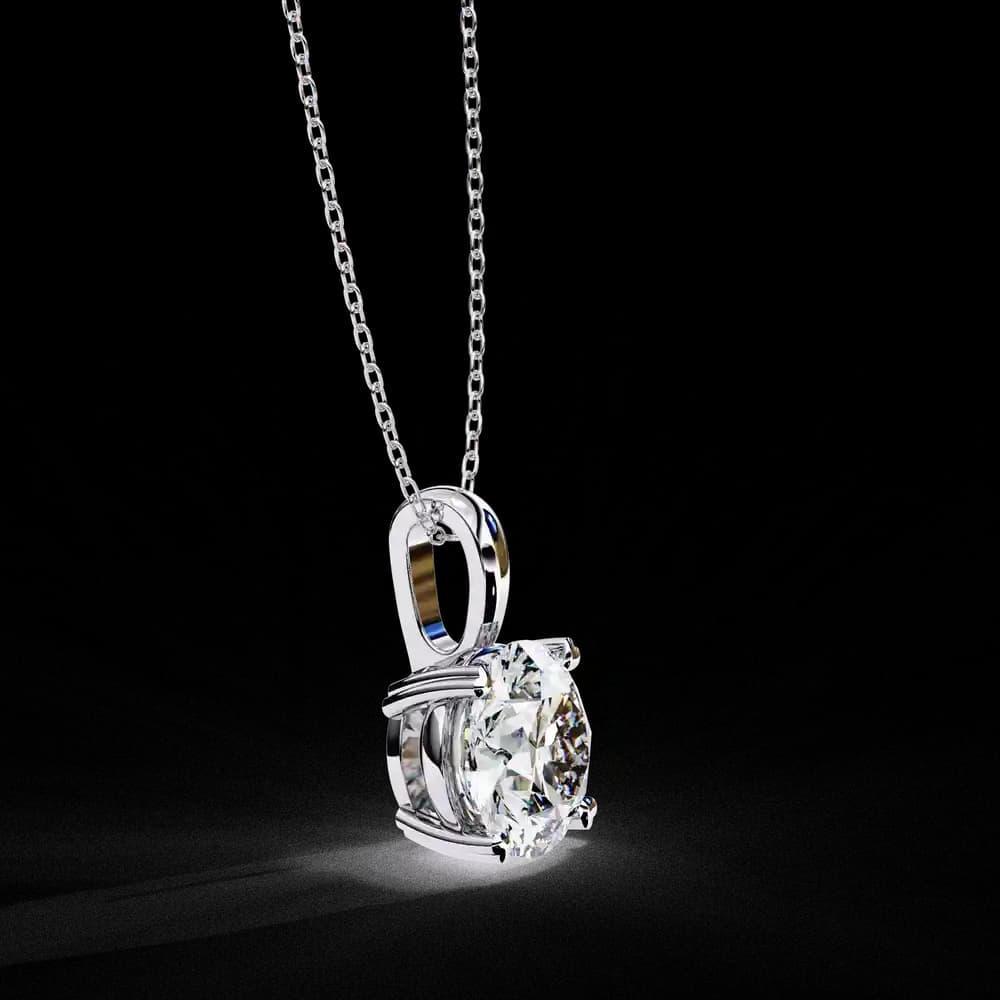 Luxury Round Lab Grown Diamond Pendant - Image 4 Luxury Round Lab Grown Diamond Pendant, view 4 of 16