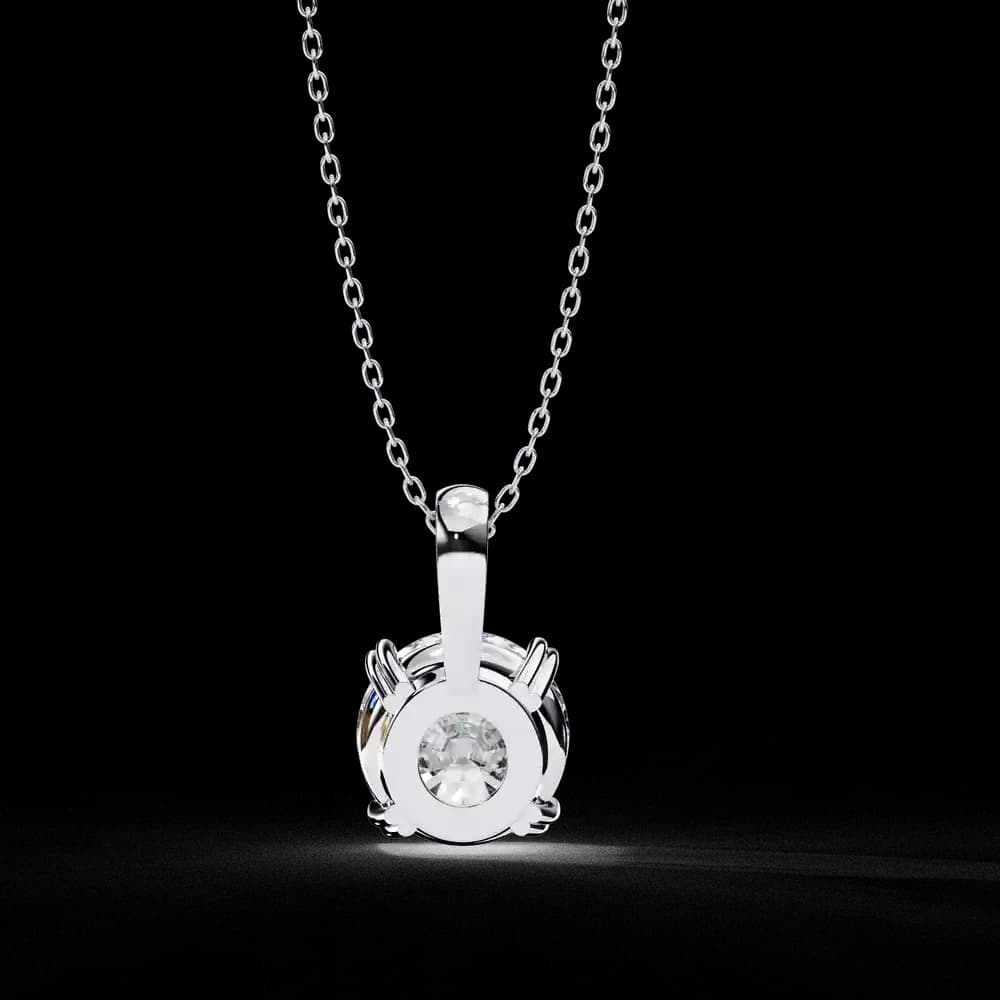 Luxury Round Lab Grown Diamond Pendant - Image 7 Luxury Round Lab Grown Diamond Pendant, view 7 of 16