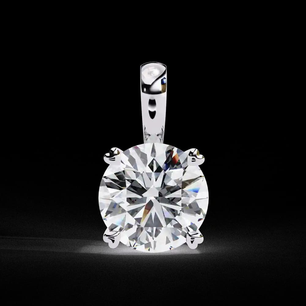 Luxury Round Lab Grown Diamond Pendant - Image 9 Luxury Round Lab Grown Diamond Pendant, view 9 of 16