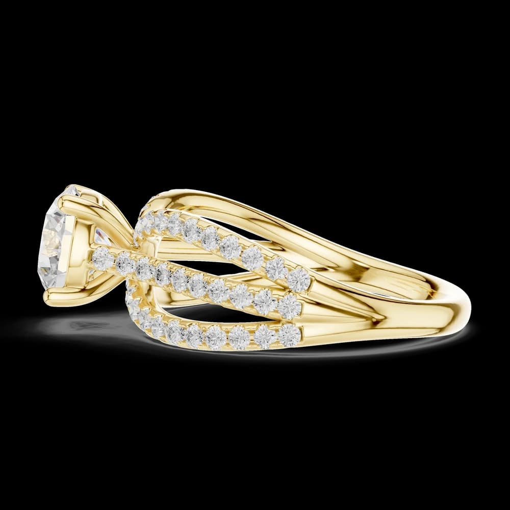 Triple Row Pavé Split Shank Diamond Ring - Image 6 Triple Row Pavé Split Shank Diamond Ring, view 6 of 6