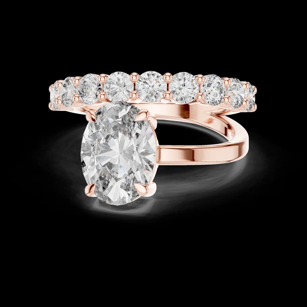 Oval Cut Open Band Lab Grown Diamond Ring - Image 1 Oval Cut Open Band Lab Grown Diamond Ring, view 1 of 6