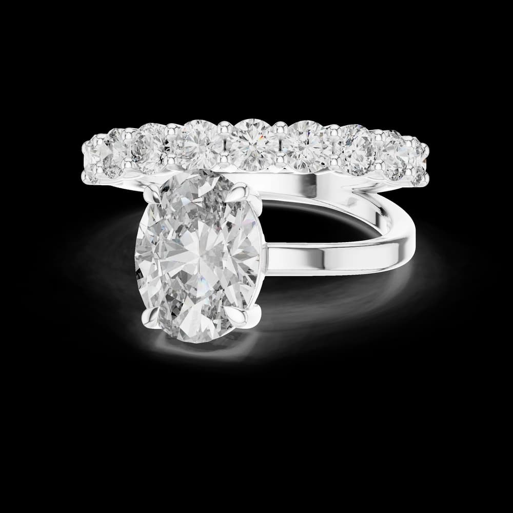 Oval Cut Open Band Lab Grown Diamond Ring - Image 2 Oval Cut Open Band Lab Grown Diamond Ring, view 2 of 6