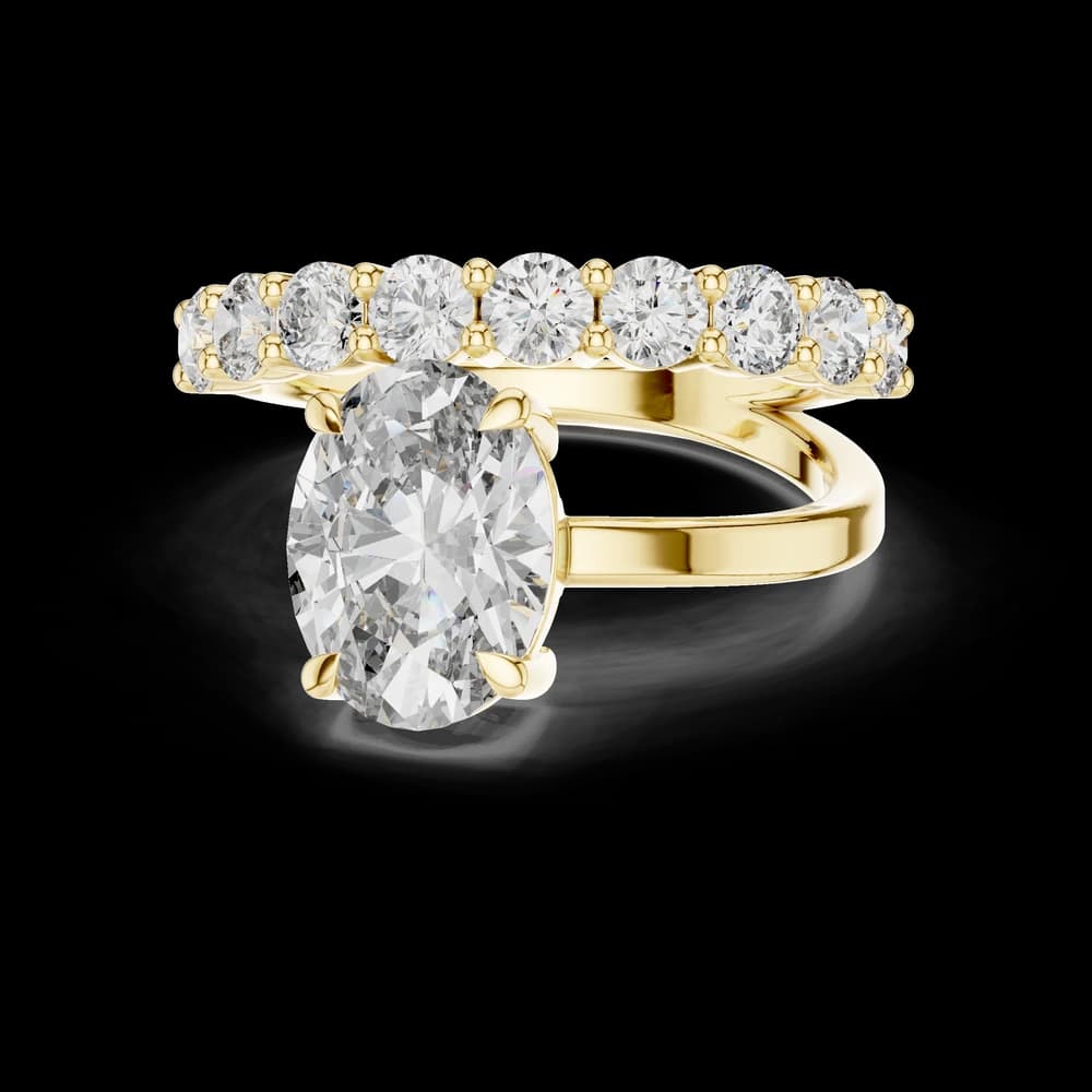 Oval Cut Open Band Lab Grown Diamond Ring - Image 3 Oval Cut Open Band Lab Grown Diamond Ring, view 3 of 6