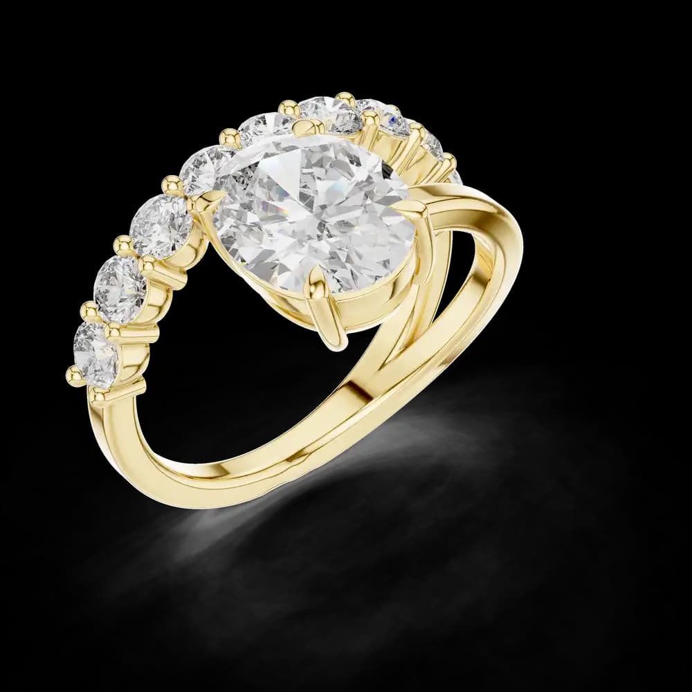 Oval Cut Open Band Lab Grown Diamond Ring - Image 5 Oval Cut Open Band Lab Grown Diamond Ring, view 5 of 6