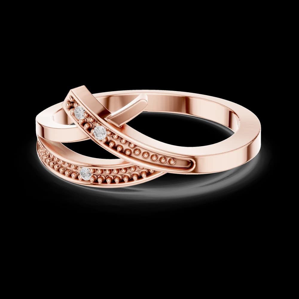 Modern Beaded Swirl Lab Grown Diamond Ring - Image 1 Modern Beaded Swirl Lab Grown Diamond Ring, view 1 of 6