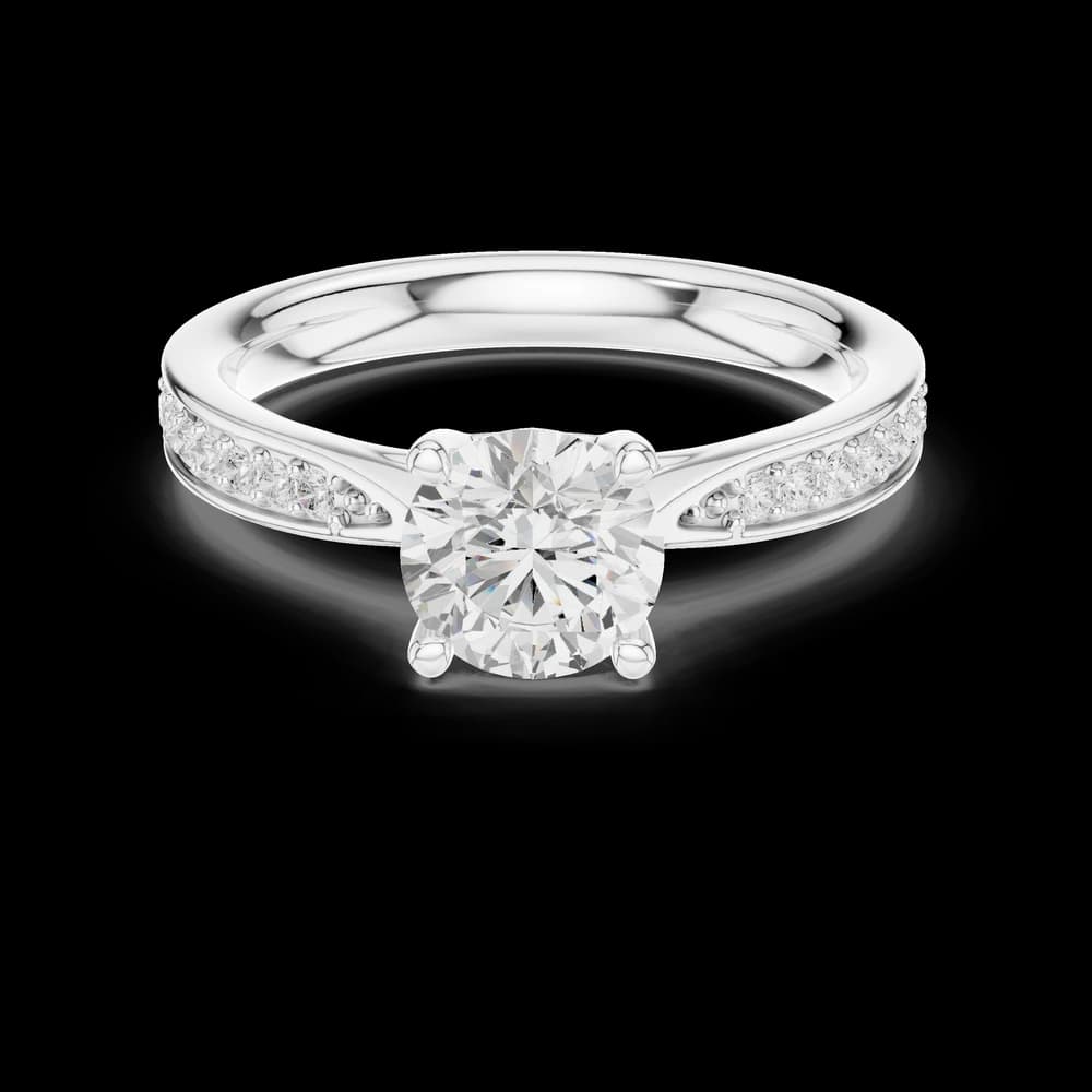 Round Cut Channel Set Pave Lab Diamond Ring - Image 2 Round Cut Channel Set Pave Lab Diamond Ring, view 2 of 6
