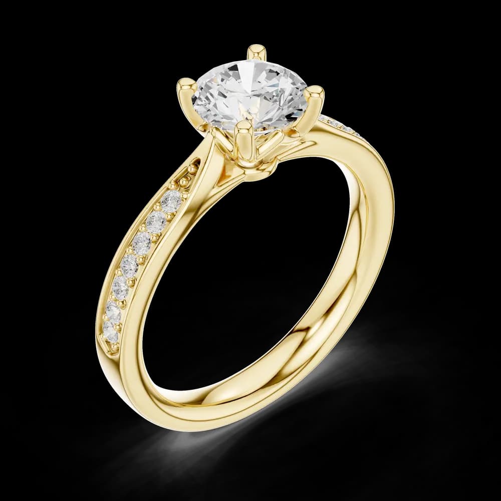 Round Cut Channel Set Pave Lab Diamond Ring - Image 5 Round Cut Channel Set Pave Lab Diamond Ring, view 5 of 6