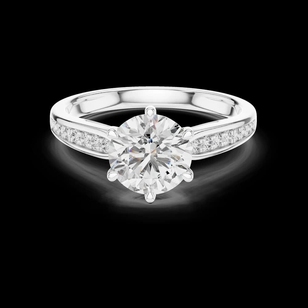 Elegant Round Pave Lab Grown Diamond Ring - Image 2 Elegant Round Pave Lab Grown Diamond Ring, view 2 of 5