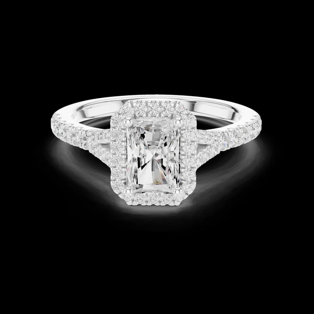 Split Shank Radiant Lab Grown Diamond Ring - Image 4 Split Shank Radiant Lab Grown Diamond Ring, view 4 of 8