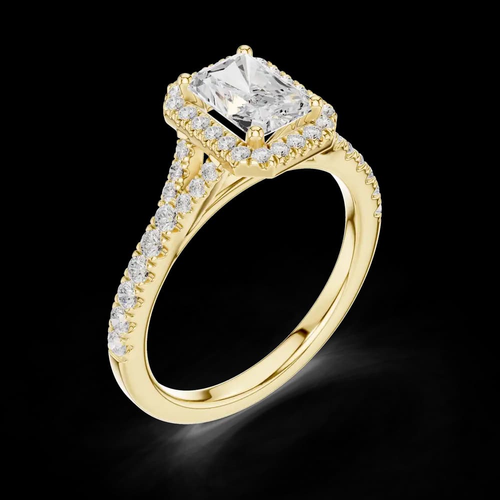 Split Shank Radiant Lab Grown Diamond Ring - Image 7 Split Shank Radiant Lab Grown Diamond Ring, view 7 of 8