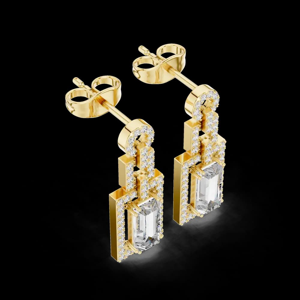 Majestic Swirl lab grown diamond earring - Image 5 Majestic Swirl lab grown diamond earring, view 5 of 6