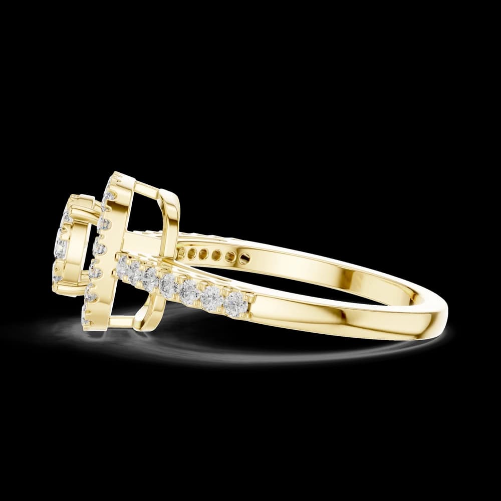 Square Cluster Double Halo Pavé Lab Grown Diamond Ring - Image 6 Square Cluster Double Halo Pavé Lab Grown Diamond Ring, view 6 of 6
