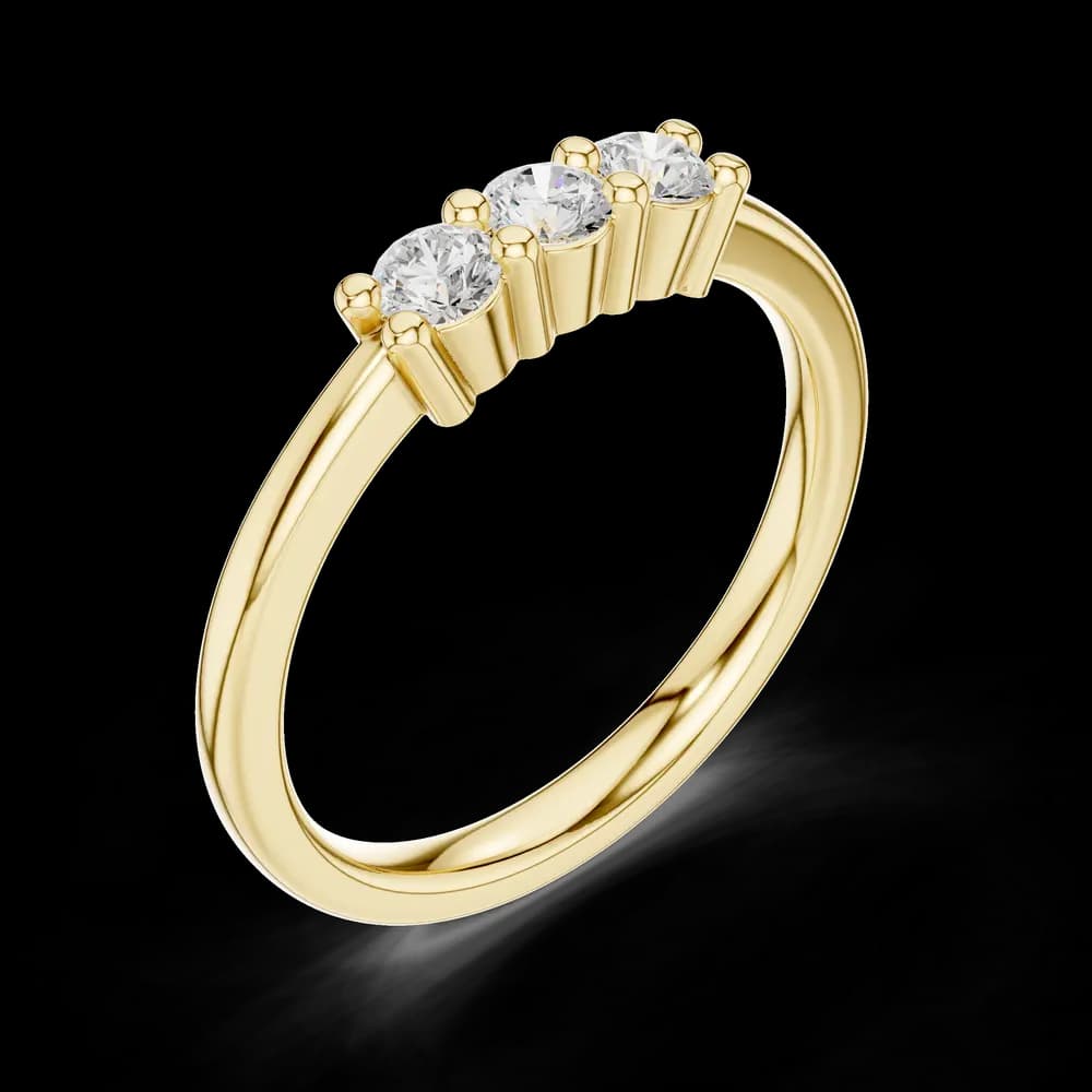Classic Trio Round Lab Grown Diamond Ring - Image 5 Classic Trio Round Lab Grown Diamond Ring, view 5 of 6