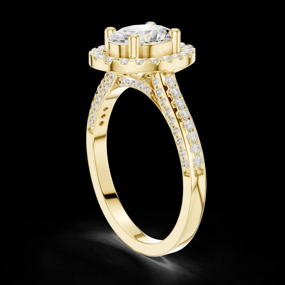 Oval Accent Pave Lab Grown Diamond Ring - Image 4 Oval Accent Pave Lab Grown Diamond Ring, view 4 of 6