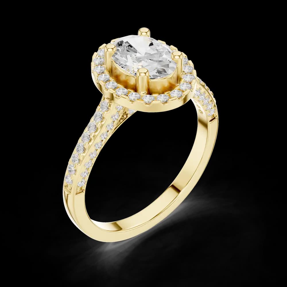 Oval Accent Pave Lab Grown Diamond Ring - Image 5 Oval Accent Pave Lab Grown Diamond Ring, view 5 of 6