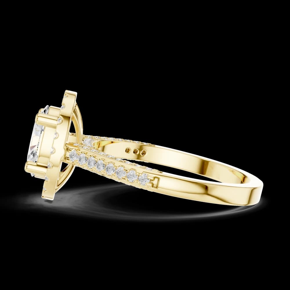 Oval Accent Pave Lab Grown Diamond Ring - Image 6 Oval Accent Pave Lab Grown Diamond Ring, view 6 of 6