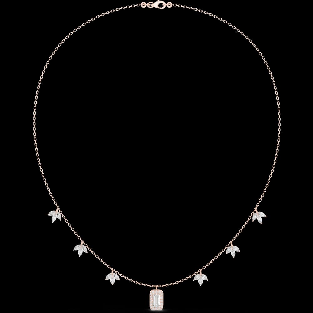 Marquise Circular Baguette Lab Grown Necklace - Image 1 Marquise Circular Baguette Lab Grown Necklace, view 1 of 6