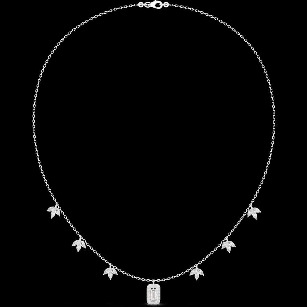 Marquise Circular Baguette Lab Grown Necklace - Image 2 Marquise Circular Baguette Lab Grown Necklace, view 2 of 6