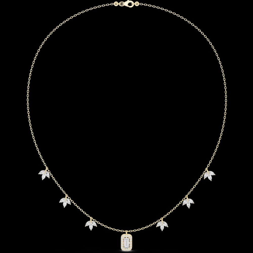 Marquise Circular Baguette Lab Grown Necklace - Image 3 Marquise Circular Baguette Lab Grown Necklace, view 3 of 6