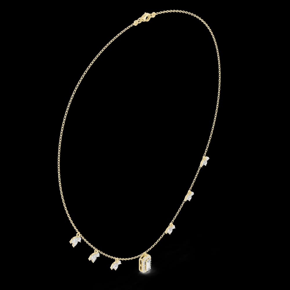 Marquise Circular Baguette Lab Grown Necklace - Image 4 Marquise Circular Baguette Lab Grown Necklace, view 4 of 6