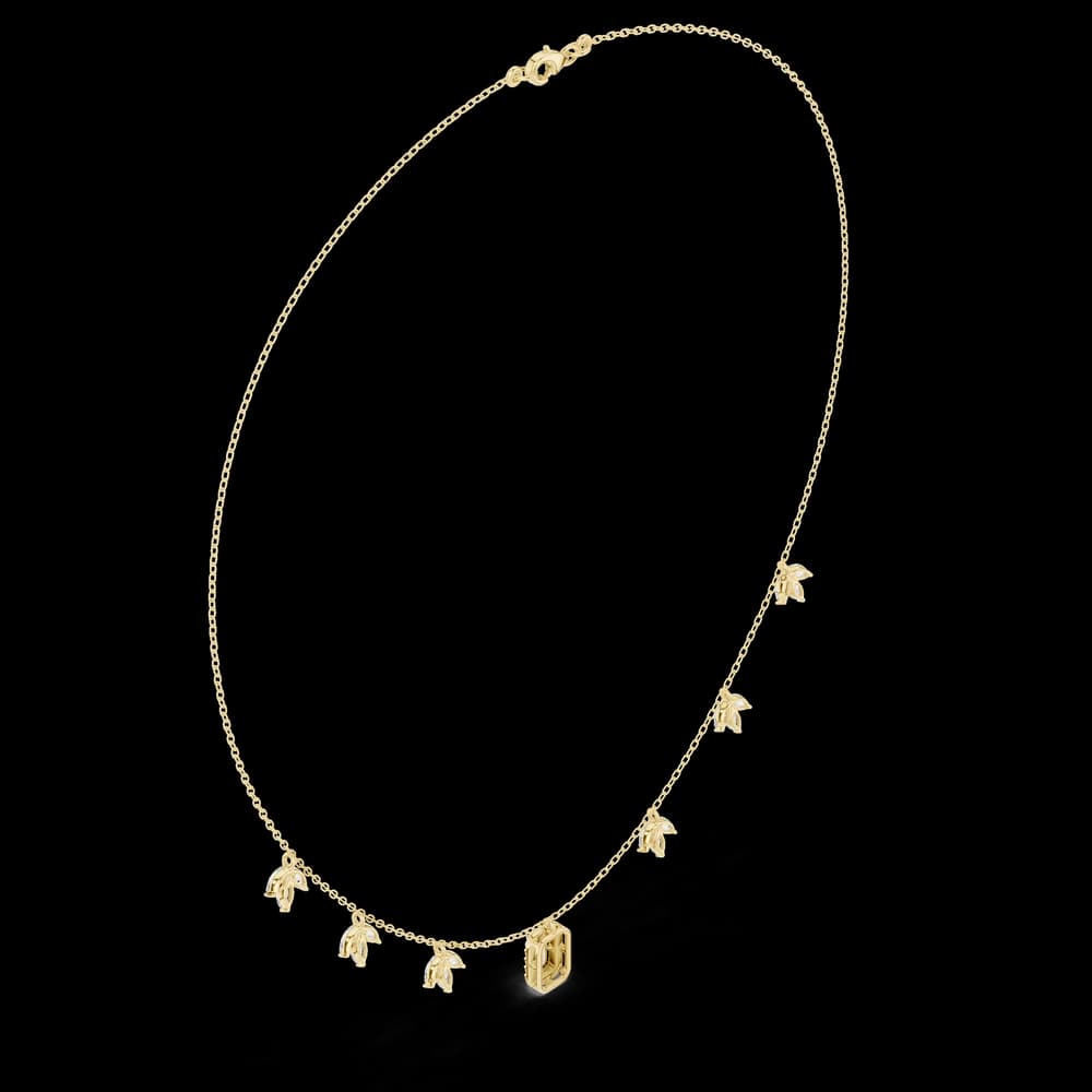 Marquise Circular Baguette Lab Grown Necklace - Image 5 Marquise Circular Baguette Lab Grown Necklace, view 5 of 6