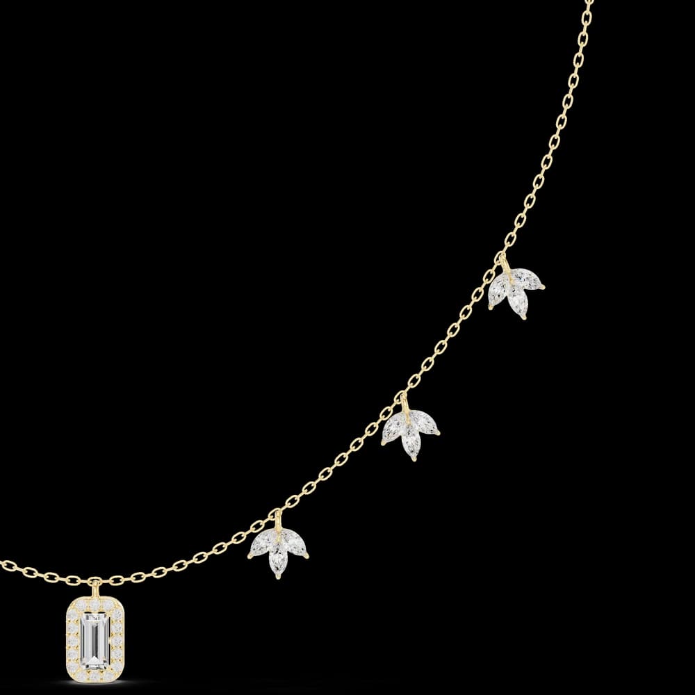 Marquise Circular Baguette Lab Grown Necklace - Image 6 Marquise Circular Baguette Lab Grown Necklace, view 6 of 6