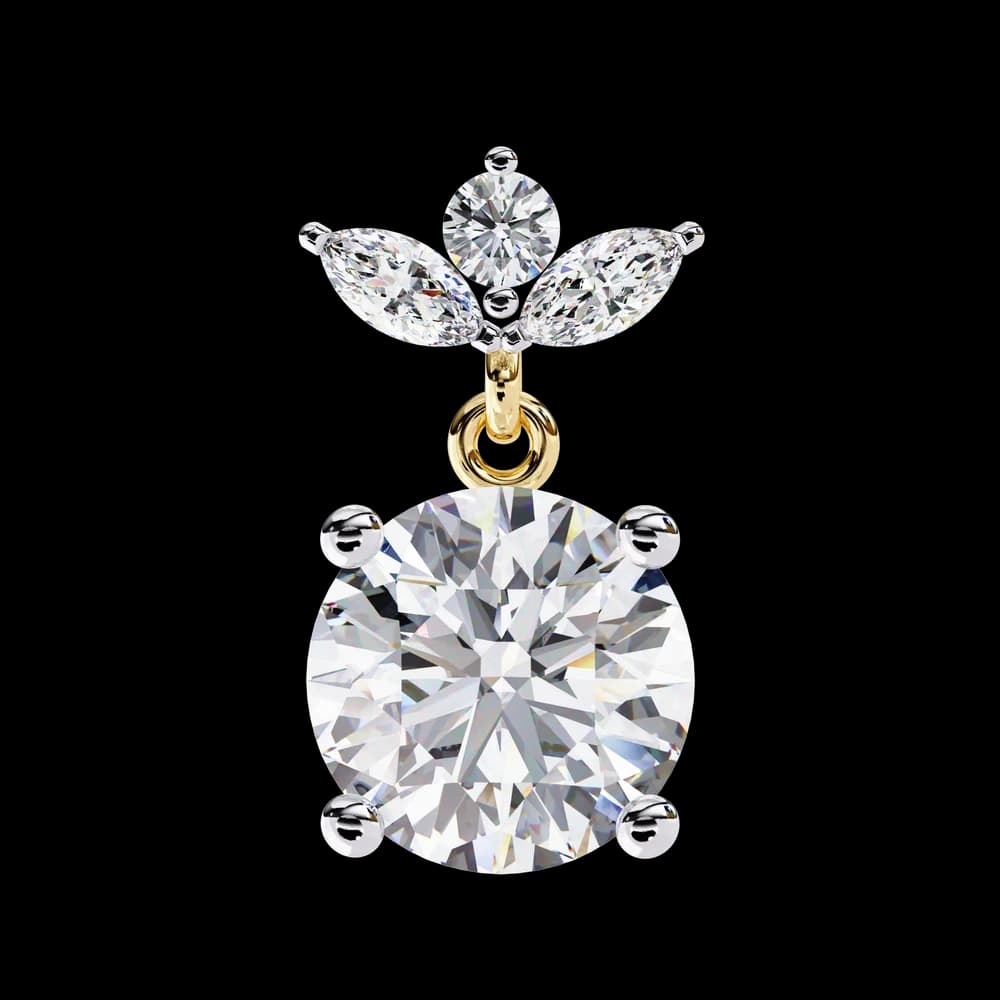 Dew Drop Cut Dangle Lab Grown Diamond Stud Earrings - Image 12 Dew Drop Cut Dangle Lab Grown Diamond Stud Earrings, view 12 of 22