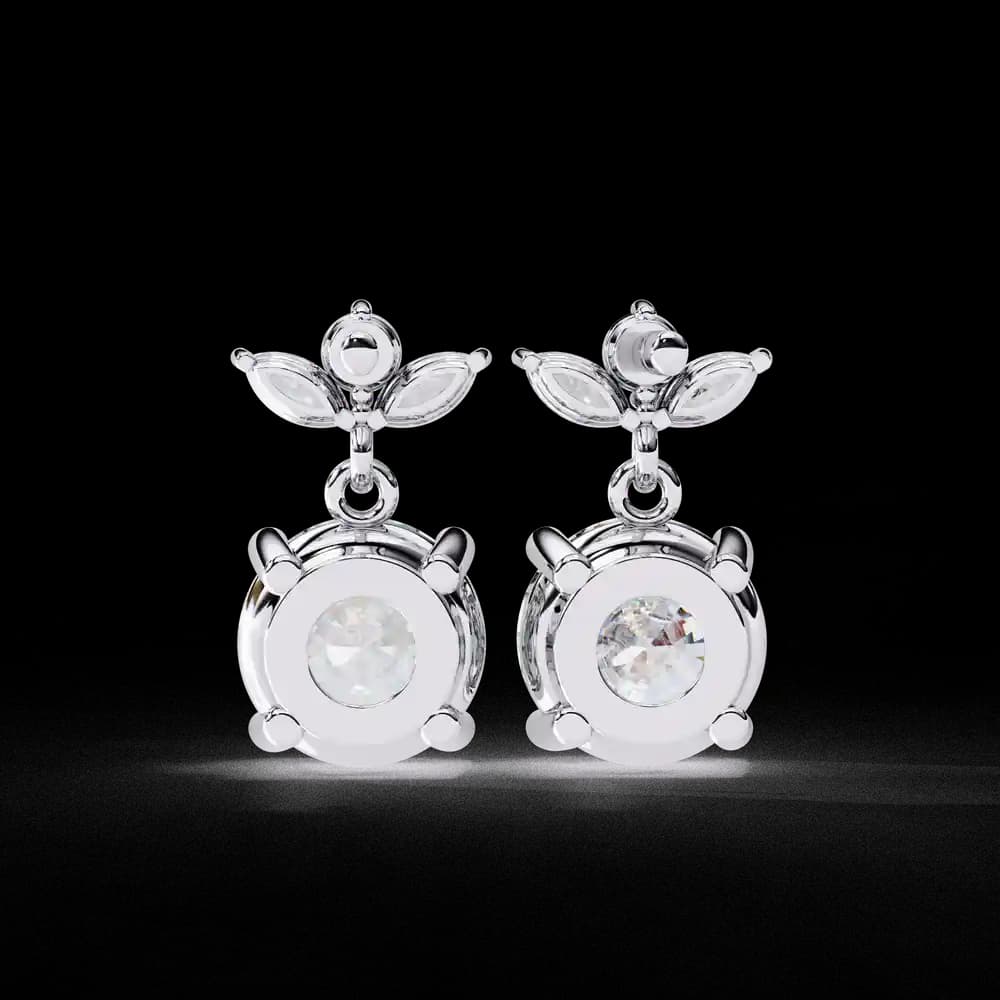 Dew Drop Cut Dangle Lab Grown Diamond Stud Earrings - Image 14 Dew Drop Cut Dangle Lab Grown Diamond Stud Earrings, view 14 of 22