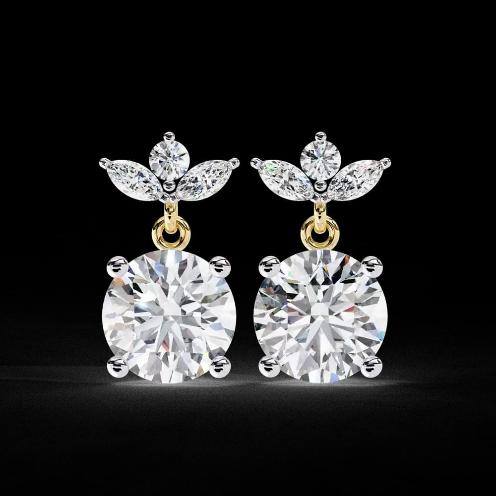 Dew Drop Cut Dangle Lab Grown Diamond Stud Earrings - Image 16 Dew Drop Cut Dangle Lab Grown Diamond Stud Earrings, view 16 of 22