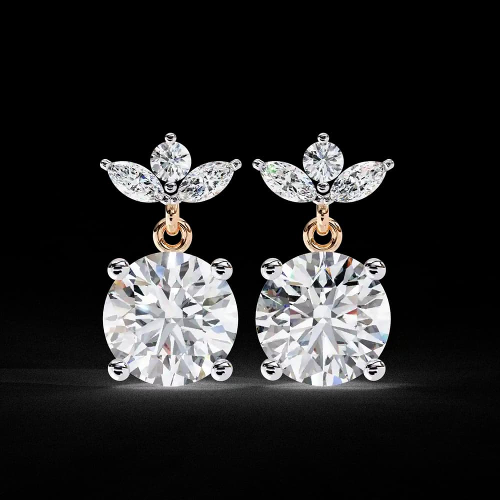 Dew Drop Cut Dangle Lab Grown Diamond Stud Earrings - Image 17 Dew Drop Cut Dangle Lab Grown Diamond Stud Earrings, view 17 of 22
