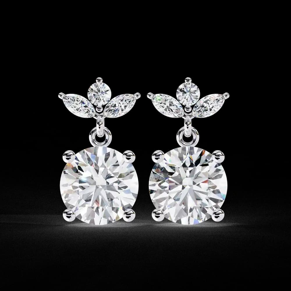 Dew Drop Cut Dangle Lab Grown Diamond Stud Earrings - Image 18 Dew Drop Cut Dangle Lab Grown Diamond Stud Earrings, view 18 of 22