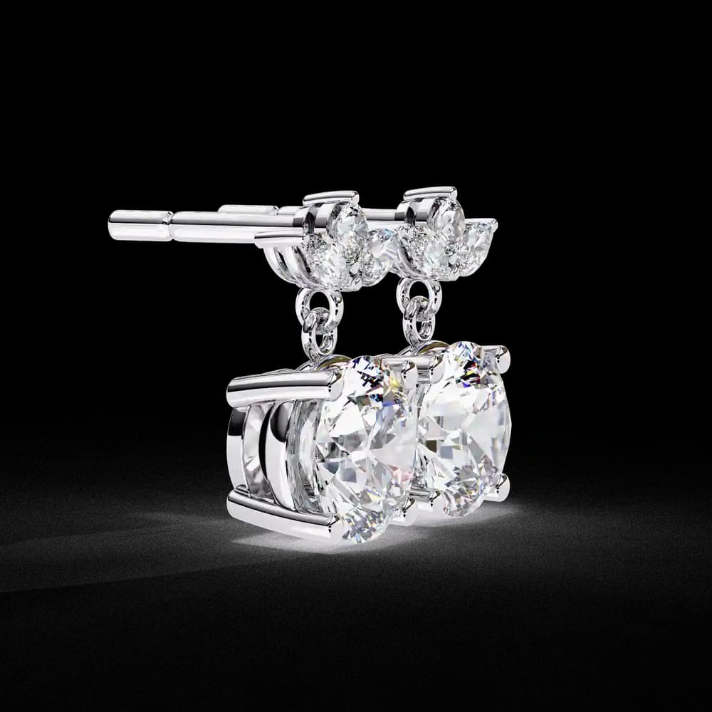 Dew Drop Cut Dangle Lab Grown Diamond Stud Earrings - Image 19 Dew Drop Cut Dangle Lab Grown Diamond Stud Earrings, view 19 of 22