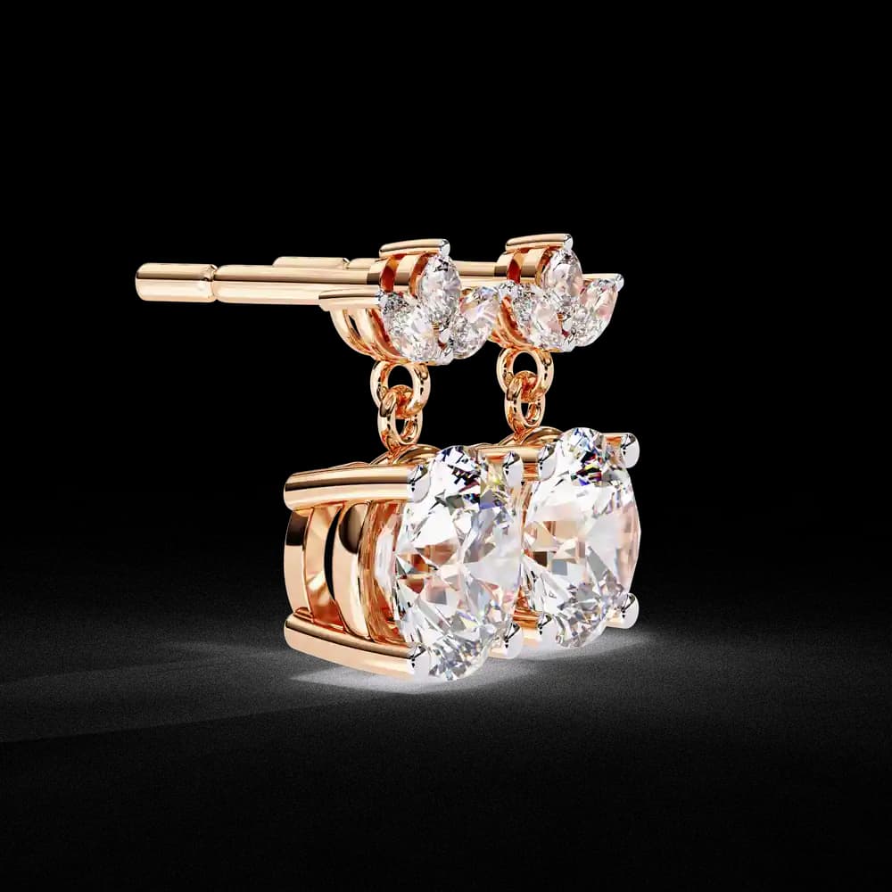 Dew Drop Cut Dangle Lab Grown Diamond Stud Earrings - Image 20 Dew Drop Cut Dangle Lab Grown Diamond Stud Earrings, view 20 of 22
