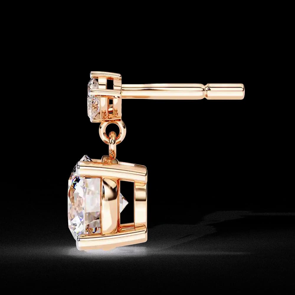 Dew Drop Cut Dangle Lab Grown Diamond Stud Earrings - Image 3 Dew Drop Cut Dangle Lab Grown Diamond Stud Earrings, view 3 of 22