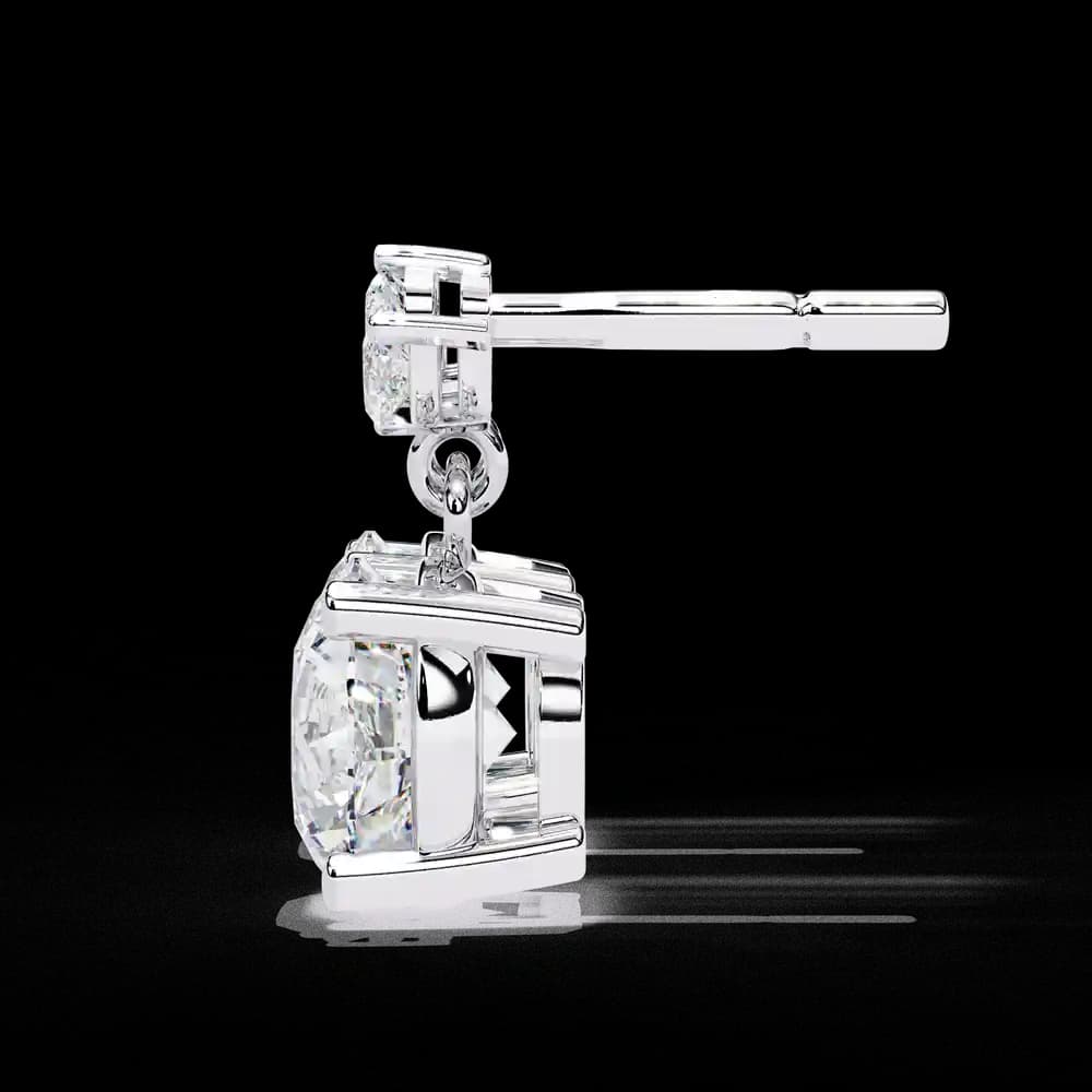 Dew Drop Cut Dangle Lab Grown Diamond Stud Earrings - Image 4 Dew Drop Cut Dangle Lab Grown Diamond Stud Earrings, view 4 of 22