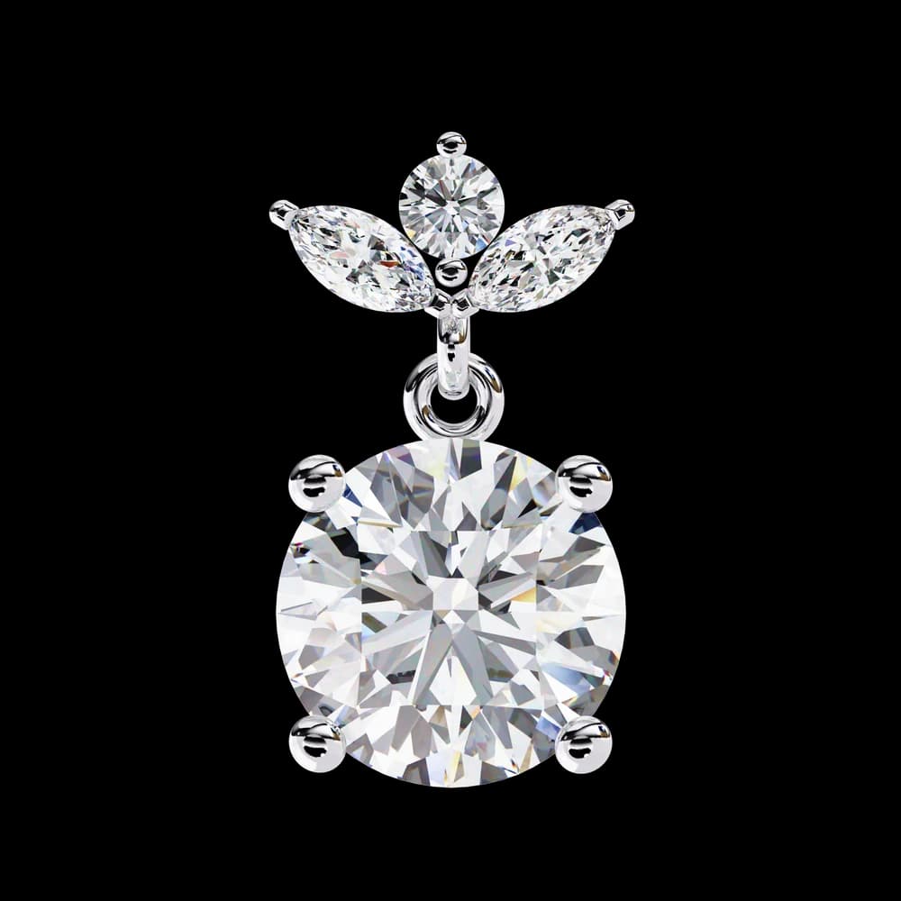 Dew Drop Cut Dangle Lab Grown Diamond Stud Earrings - Image 6 Dew Drop Cut Dangle Lab Grown Diamond Stud Earrings, view 6 of 22