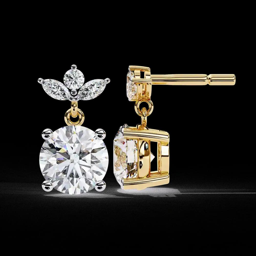 Dew Drop Cut Dangle Lab Grown Diamond Stud Earrings - Image 7 Dew Drop Cut Dangle Lab Grown Diamond Stud Earrings, view 7 of 22