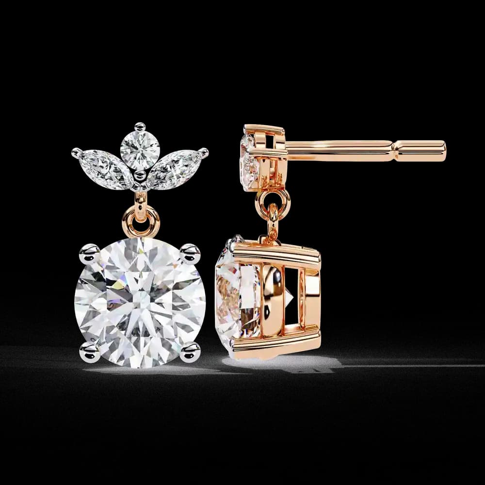 Dew Drop Cut Dangle Lab Grown Diamond Stud Earrings - Image 8 Dew Drop Cut Dangle Lab Grown Diamond Stud Earrings, view 8 of 22