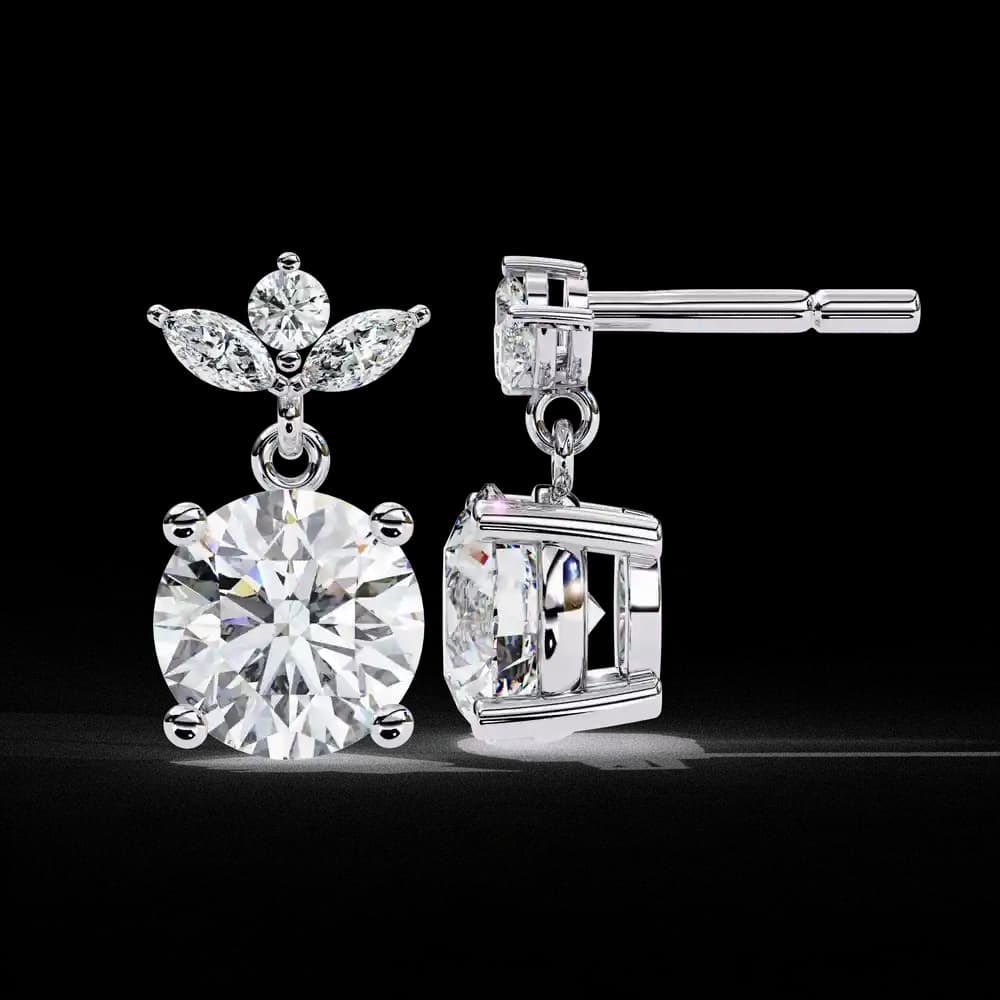 Dew Drop Cut Dangle Lab Grown Diamond Stud Earrings - Image 9 Dew Drop Cut Dangle Lab Grown Diamond Stud Earrings, view 9 of 22