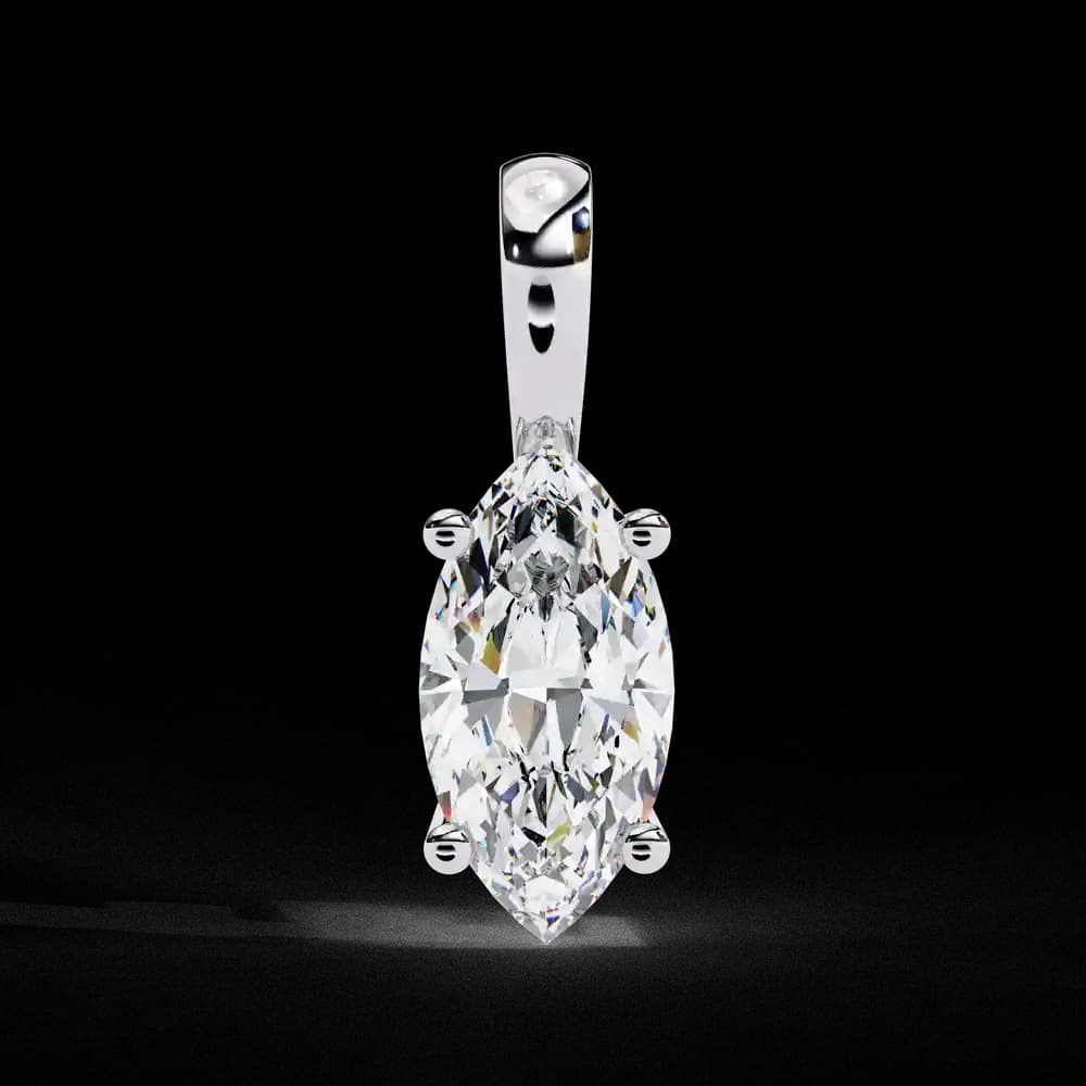 Luxurious Marquise Lab Grown Diamond Cut Solitaire Pendant - Image 1 Luxurious Marquise Lab Grown Diamond Cut Solitaire Pendant, view 1 of 16