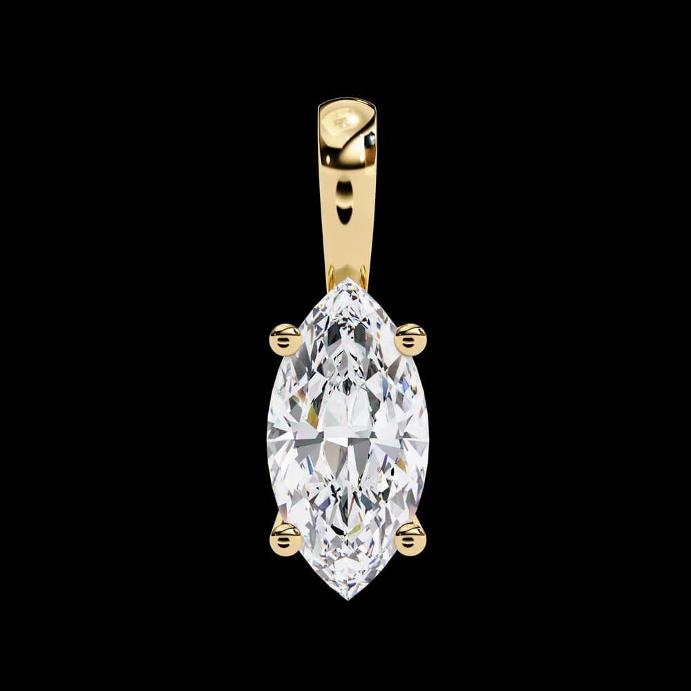 Luxurious Marquise Lab Grown Diamond Cut Solitaire Pendant - Image 10 Luxurious Marquise Lab Grown Diamond Cut Solitaire Pendant, view 10 of 16