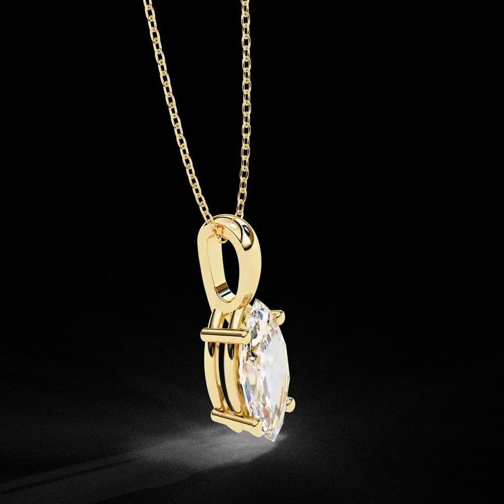 Luxurious Marquise Lab Grown Diamond Cut Solitaire Pendant - Image 3 Luxurious Marquise Lab Grown Diamond Cut Solitaire Pendant, view 3 of 16