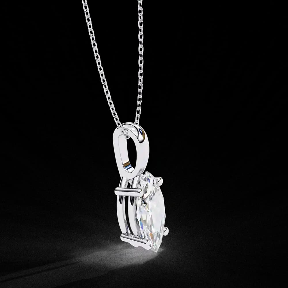 Luxurious Marquise Lab Grown Diamond Cut Solitaire Pendant - Image 4 Luxurious Marquise Lab Grown Diamond Cut Solitaire Pendant, view 4 of 16