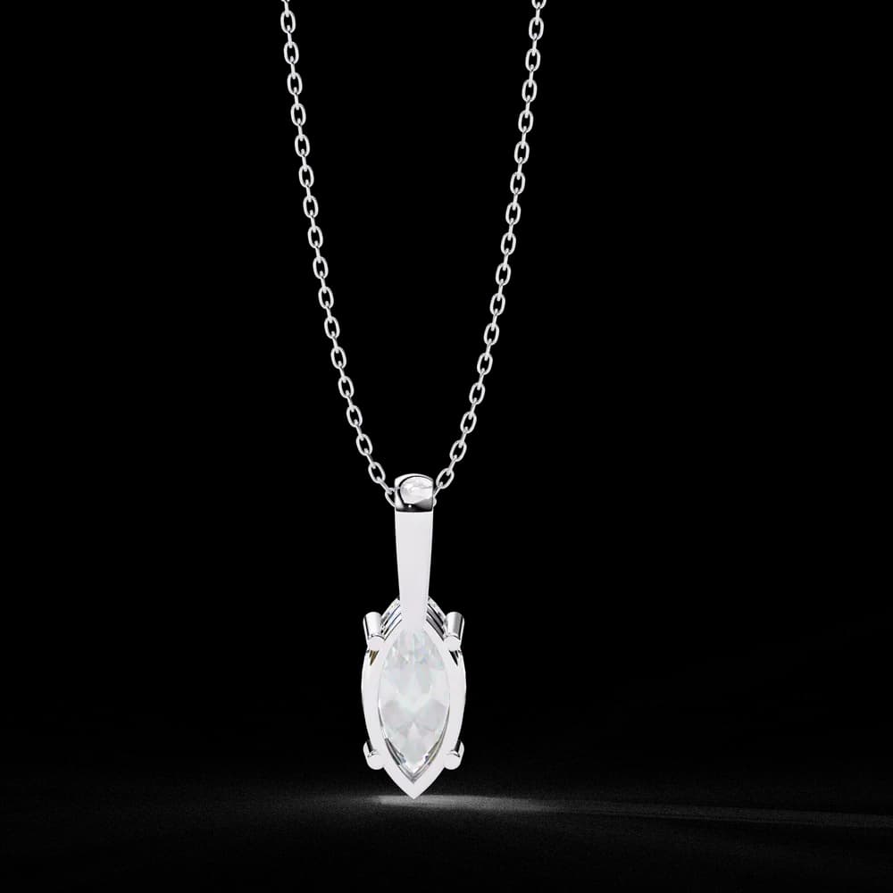 Luxurious Marquise Lab Grown Diamond Cut Solitaire Pendant - Image 7 Luxurious Marquise Lab Grown Diamond Cut Solitaire Pendant, view 7 of 16
